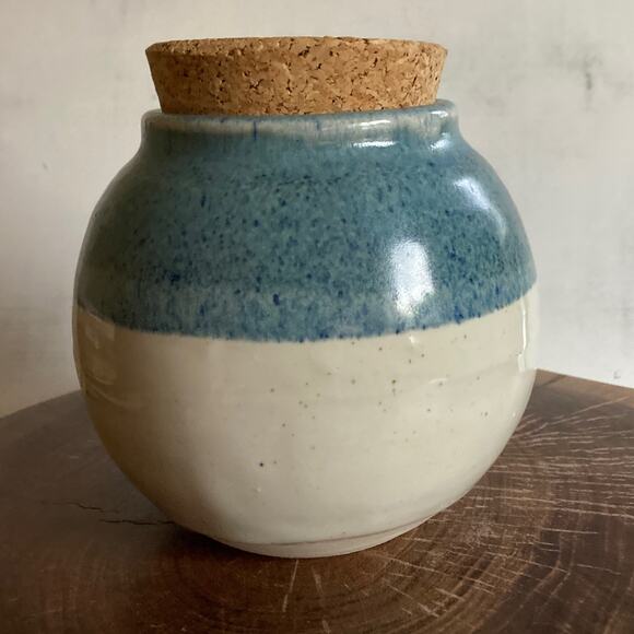 GREENS FEES JAR Ceramic Pottery Cork Stopper Golf Rustic Farmhouse Money Bank - Picture 3 of 10